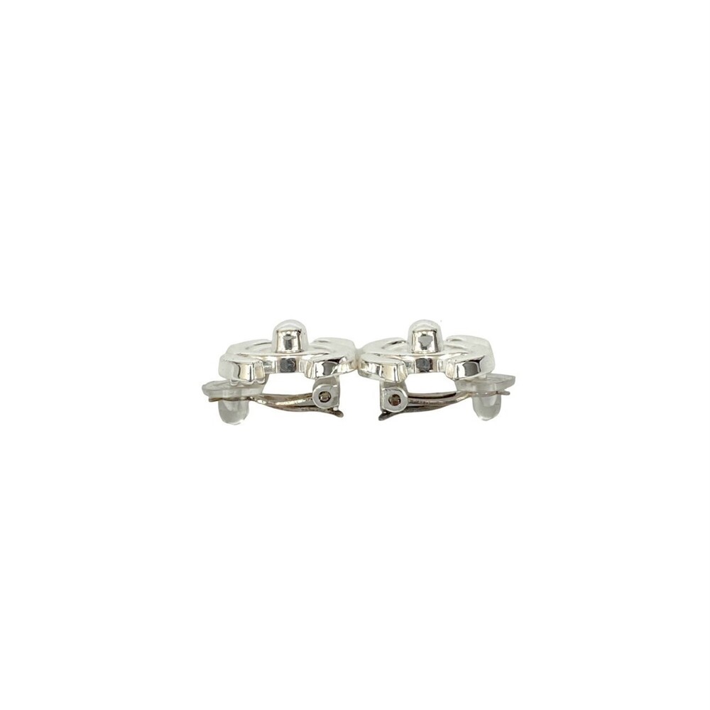 CHANEL Silver Logo Earrings - Picture 4 of 7